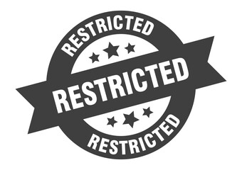 Obraz premium restricted sign. round ribbon sticker. isolated tag