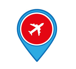 Map pointer with Map pointer with airport vector