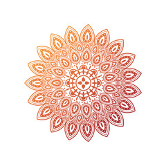 gradient mandala for henna over white background