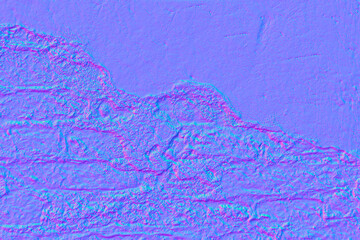 Normal map of brick and ruined plaster