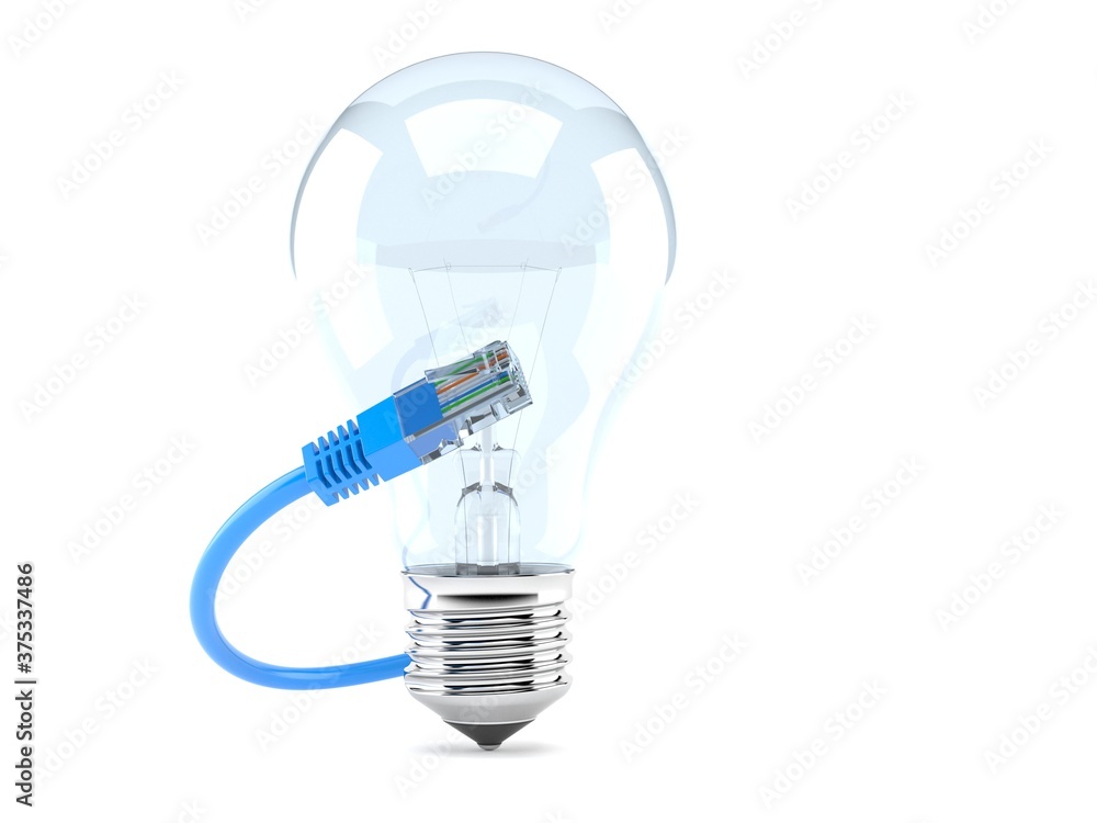 Sticker Light bulb with network cable