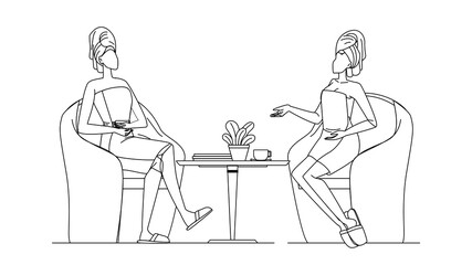 Women Wearing Bathrobe And Towel On Head Vector