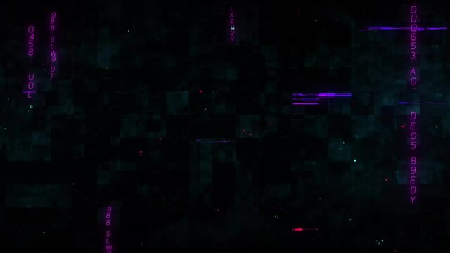 Abstract hologram Big Data Digital City with futuristic matrix.