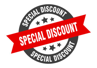 special discount sign. round ribbon sticker. isolated tag