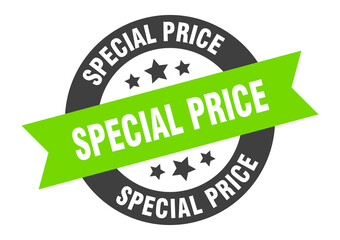 special price sign. round ribbon sticker. isolated tag