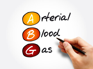ABG - Arterial Blood Gas acronym, medical concept background
