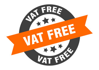 Obraz premium vat free sign. round ribbon sticker. isolated tag