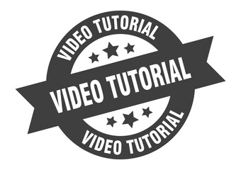 video tutorial sign. round ribbon sticker. isolated tag