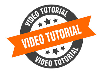 video tutorial sign. round ribbon sticker. isolated tag