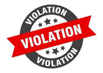 violation sign. round ribbon sticker. isolated tag