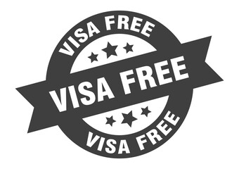 Fototapeta premium visa free sign. round ribbon sticker. isolated tag
