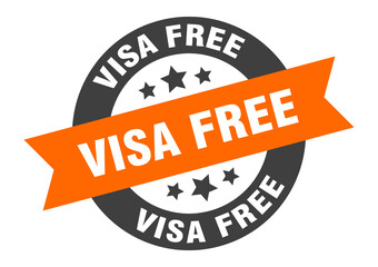 Fototapeta premium visa free sign. round ribbon sticker. isolated tag