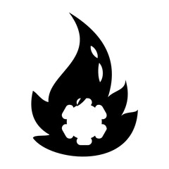 Coronavirus and Yellow Fire Flame Sign Concept Vector Flat Icon Design, Global conspiracy theories about Viral pandemic on white background 