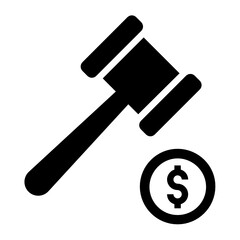Legal concept of bankcruptcy law concept vector falt icon design, Bank loan defaulter and financial crisis symbol on white background