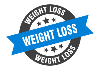 weight loss sign. round ribbon sticker. isolated tag