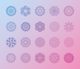 set of mandalas or ethnic ornament