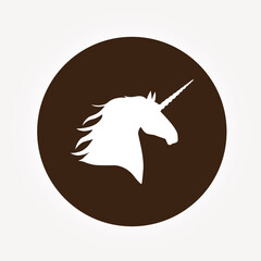 unicorn, head unicorn logo, vector illustration