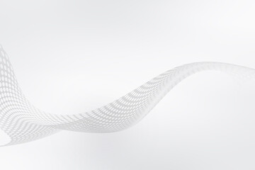 Futuristic white net background. Elegant modern interface design. Grey tone gradient with fluid flow halftone waves.