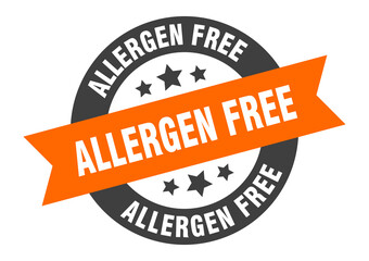 Fototapeta premium allergen free sign. round ribbon sticker. isolated tag
