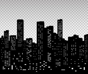 Seamless illustration of night cityscape