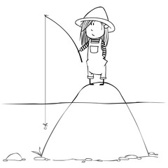 Cute little girl, vector ilustration