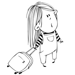Cute little girl, vector ilustration