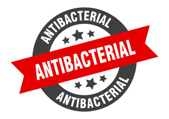 Fototapeta premium antibacterial sign. round ribbon sticker. isolated tag