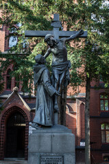 Obraz premium Monument to St. Francis at the Crucifixion of Jesus Christ on the Jana Kasprowicza 26 avenue in Wrocław