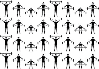 Bodybuilding And Powerlifting seamless patter background. Vector illustration