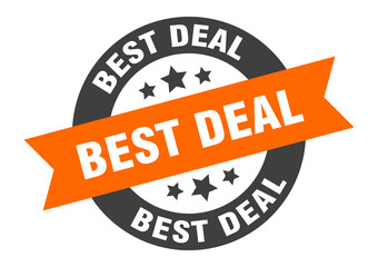 best deal sign. round ribbon sticker. isolated tag