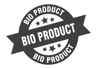 bio product sign. round ribbon sticker. isolated tag