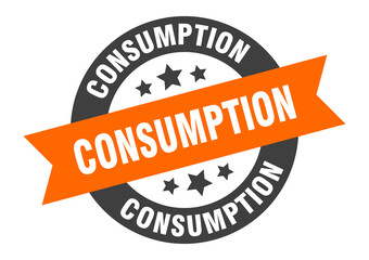 Fototapeta premium consumption sign. round ribbon sticker. isolated tag