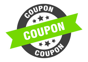 coupon sign. round ribbon sticker. isolated tag