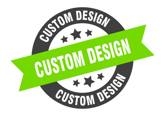 custom design sign. round ribbon sticker. isolated tag