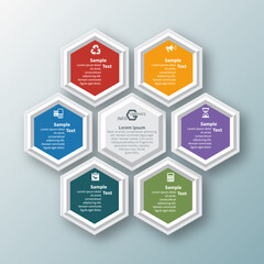 Abstract 3D Paper Infographics. Business template .Vector illustration