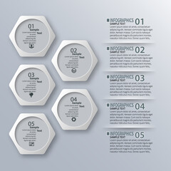 Abstract 3D Paper Infographics. Business template .Vector illustration