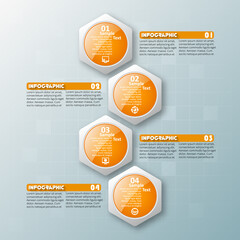 Abstract 3D Paper Infographics. Business template .Vector illustration