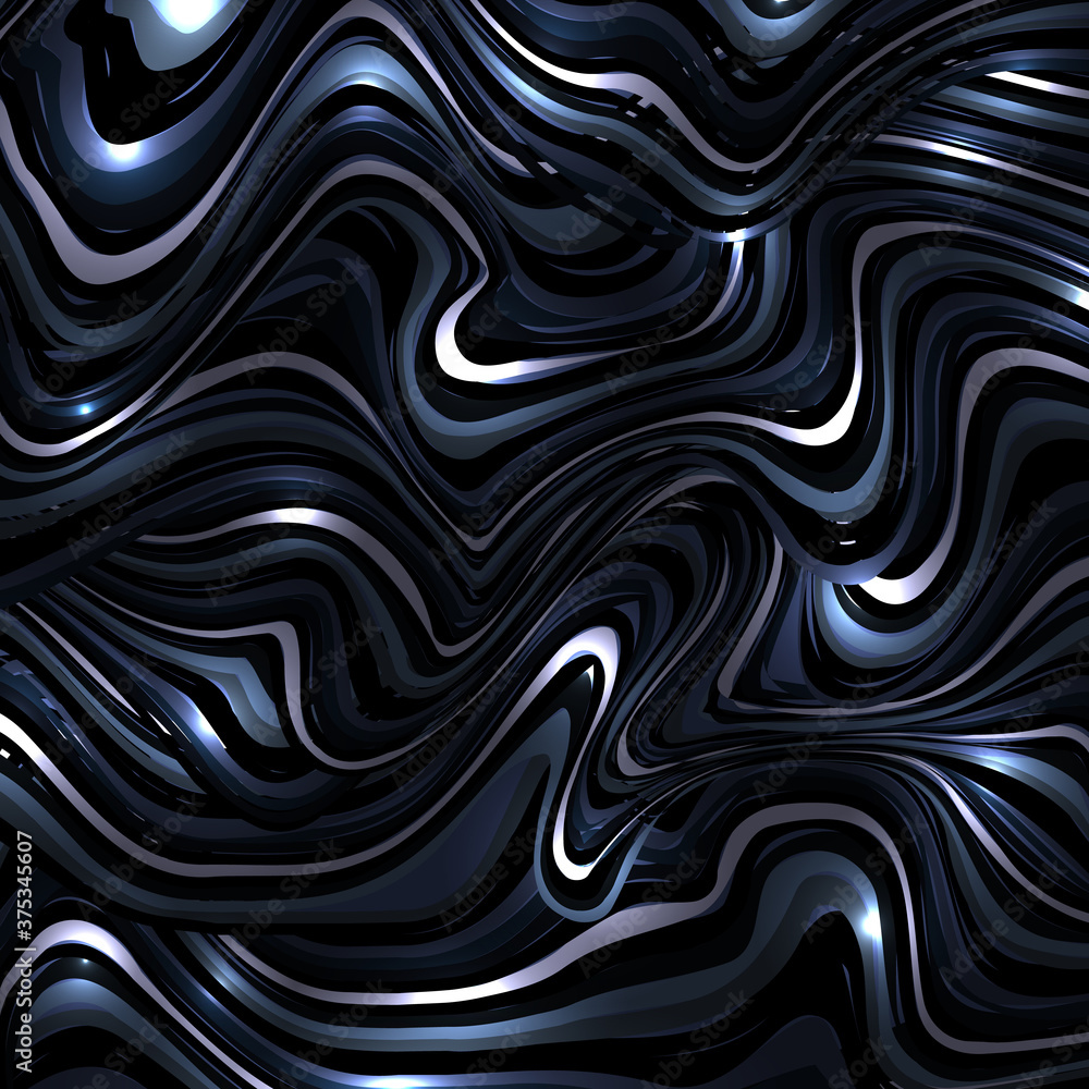 Poster abstract background dark blue wavy or wavy lines pattern with lighting effect.