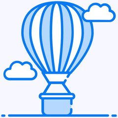 
Trendy flat vector design of hot air balloon icon
