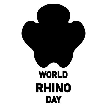 Illustration for World Rhino Day on 22 September each year, Minimal Rhino footprint illustrations, Great for card, Banner and emblem. 