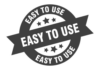 easy to use sign. round ribbon sticker. isolated tag