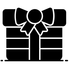  A wrapped package, flat design of gift icon 
