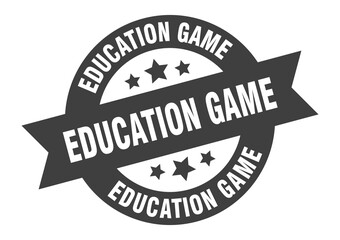 education game sign. round ribbon sticker. isolated tag