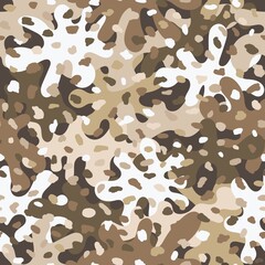 Fototapeta premium Brown color style abstract geometric fashion camouflage seamless pattern.