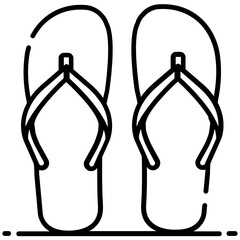 
A casual footwear in a sandal shape representing flip flops 
