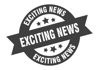 exciting news sign. round ribbon sticker. isolated tag