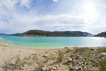 Yesa reservoir in Navarra, Spain