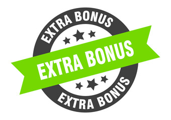 extra bonus sign. round ribbon sticker. isolated tag