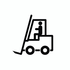 Forklift truck icon, vector illustration