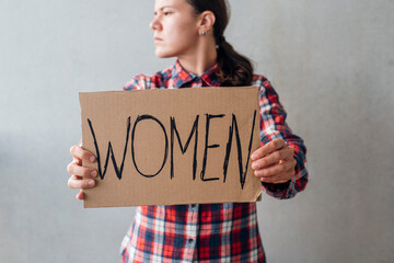 Woman activist with poster